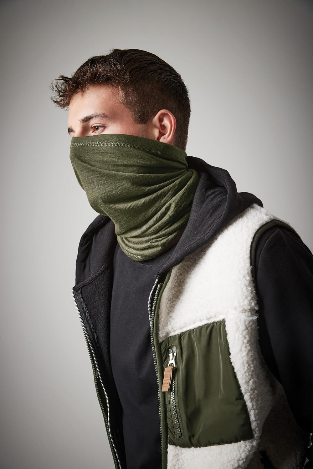 Lightweight Merino Wool Neck Warmer for Skiing Hiking Quick-Dry