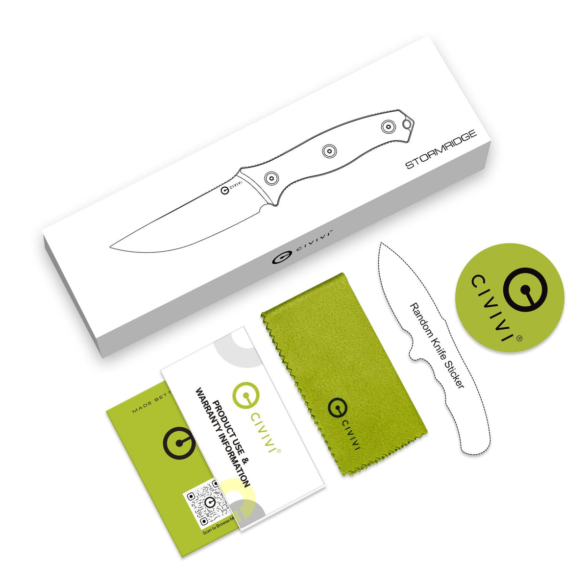 Fixed Blade Survival Knife with Green Micarta Handle and Nitro-V Steel Blade