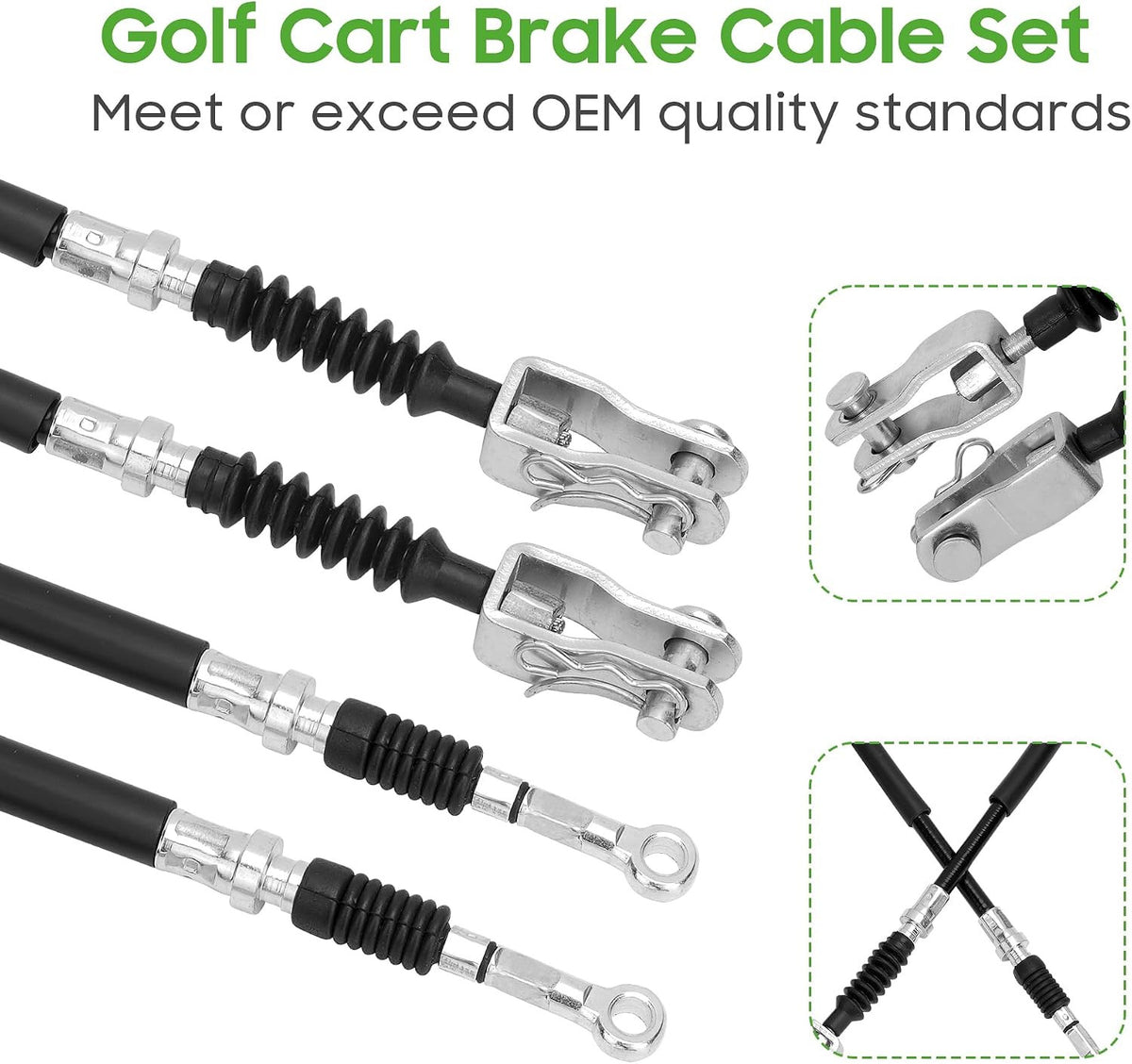 Golf Cart Brake Cable Set for Yamaha G8 G14 G16 G19 G20 G22 Gas & Electric