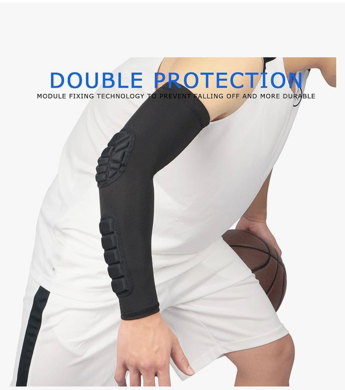 Hobrave Padded Elbow & Forearm Sleeves 2 Pack for Impact Protection - XL Black