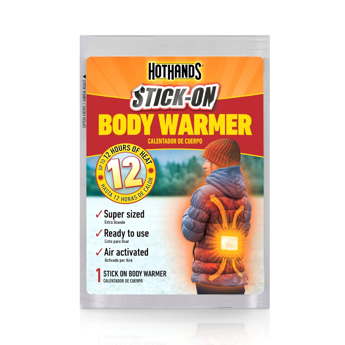 12 Hour Adhesive Body Warmers - Bulk Air-Activated Hand & Body Heat Packs