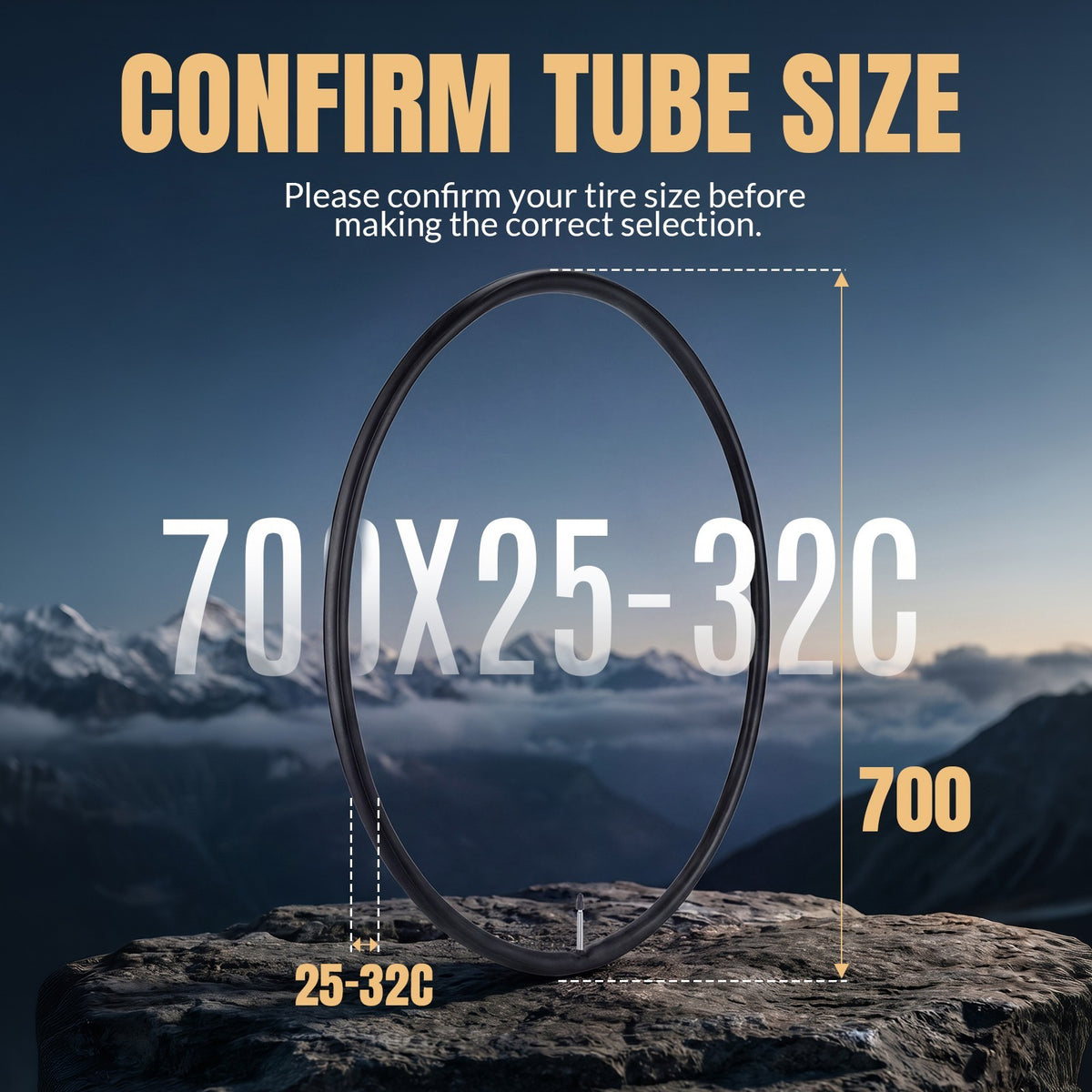 2PCS Bike Inner Tube 700x25c-32c for Road Bikes with Presta Valve - Durable Butyl Rubber
