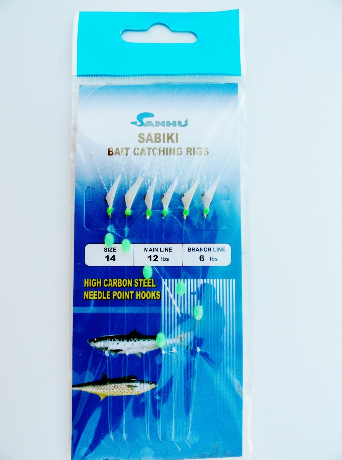 Sabiki Bait Rig with 6 Gold Hooks for Offshore Fishing - Multiple Sizes & Pack Quantities