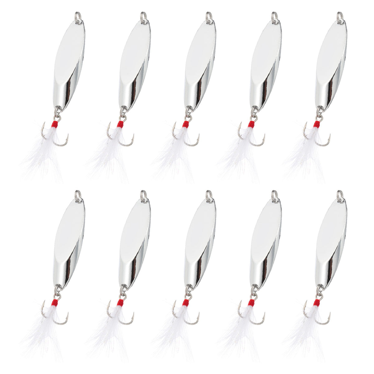 20g Silver Metal Fishing Spoons Lures - Casting Tackle for Freshwater & Saltwater