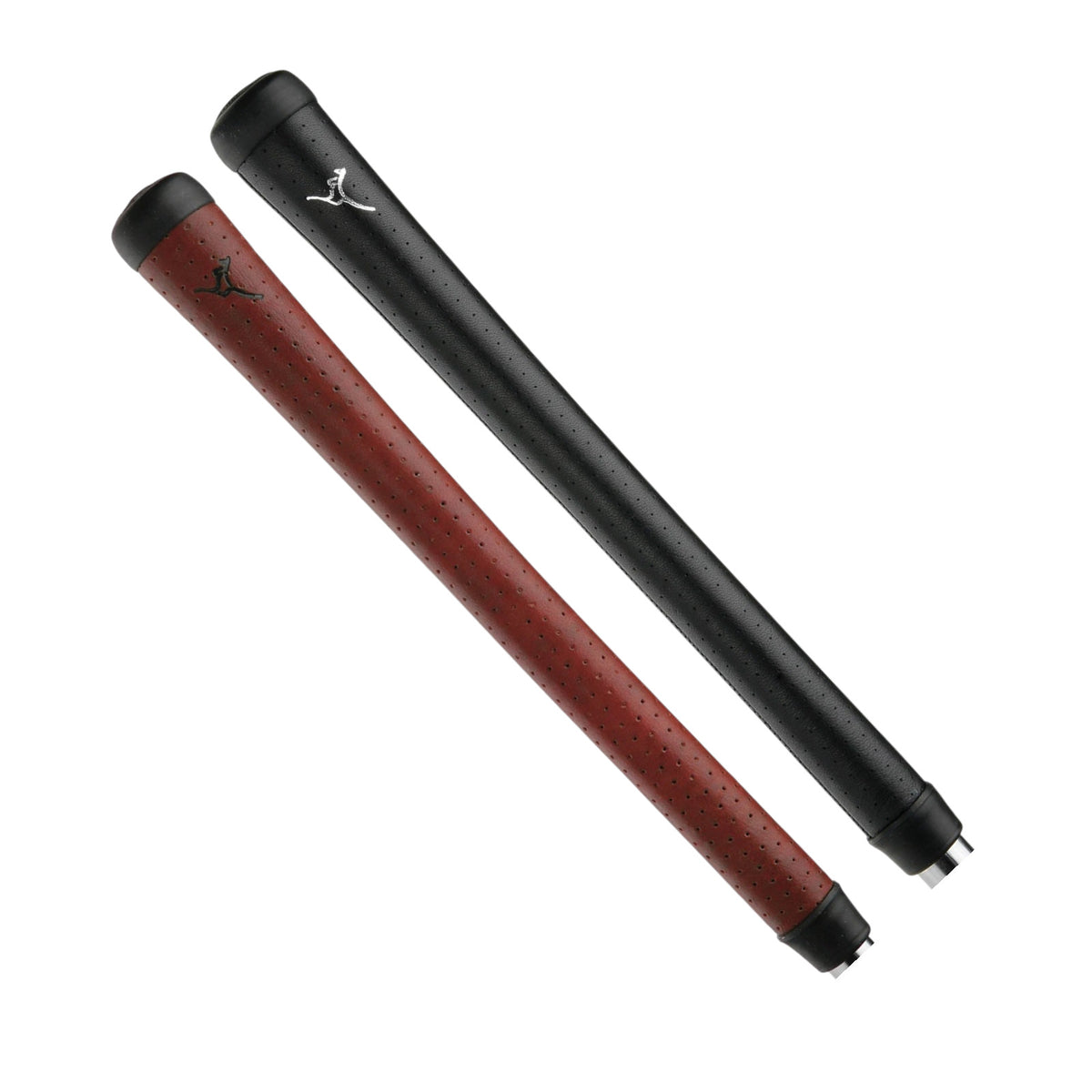 Leather Golf Club Grips - Standard & Midsize, Black & Red, Durable & Comfortable