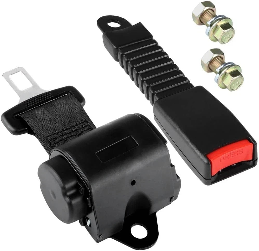 Retractable 61-Inch DOT Seatbelts - Universal 2-Point Adjustable Set