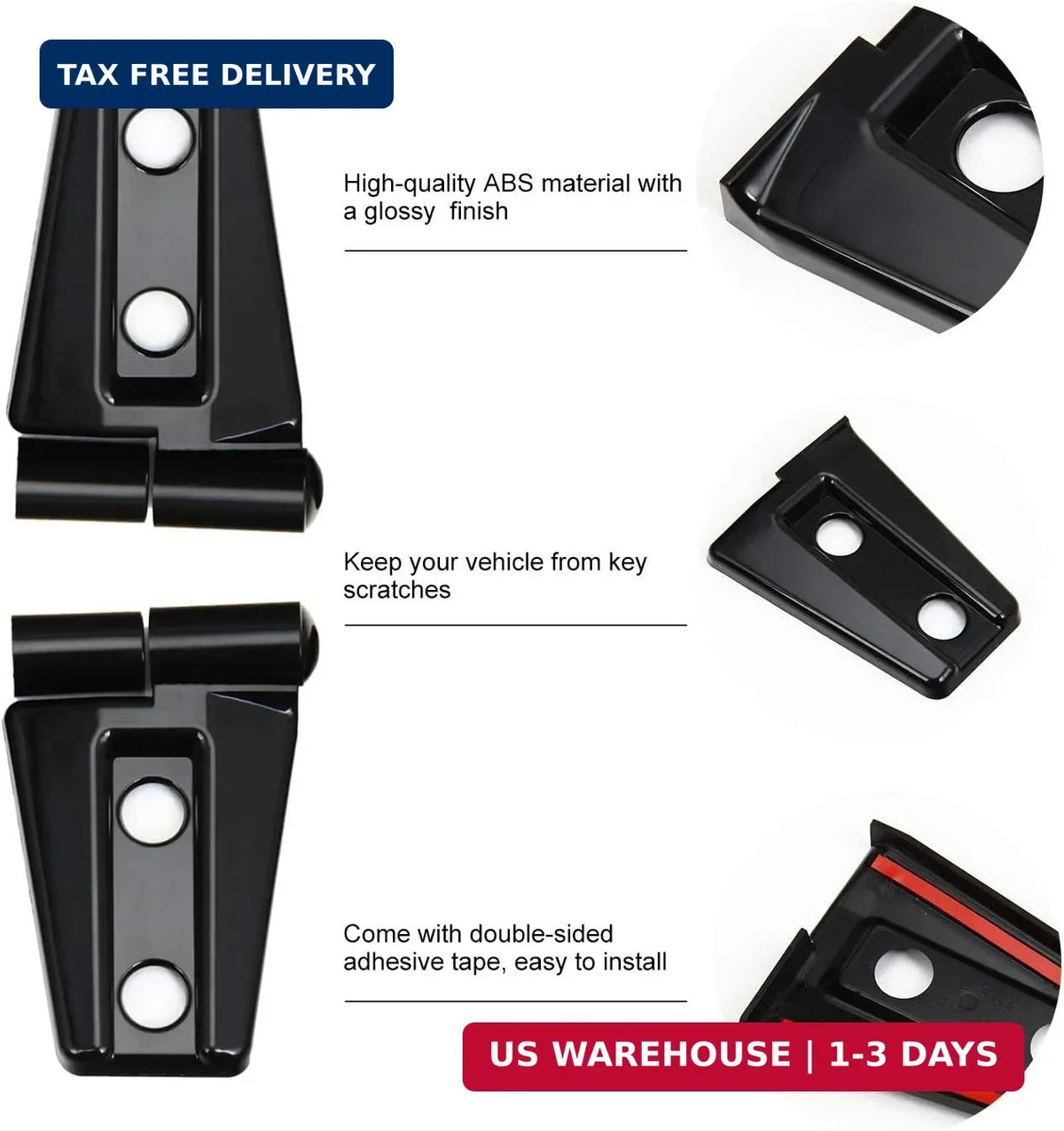 Jeep Wrangler Door Hinge Cover Set - Exterior Trim Accessories, Black