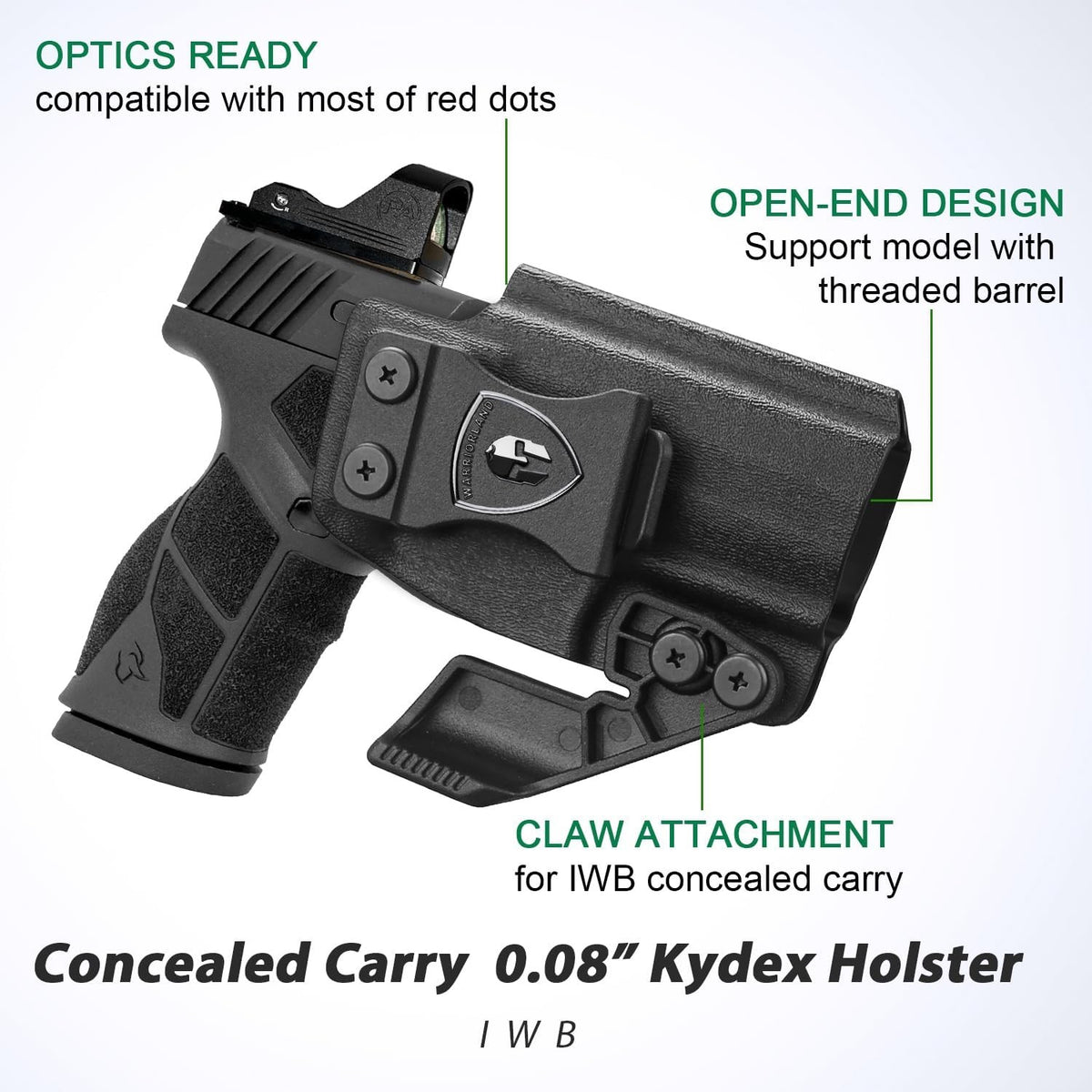 Concealed Carry Kydex Holster for Taurus GX2 with Optic Cut & Claw