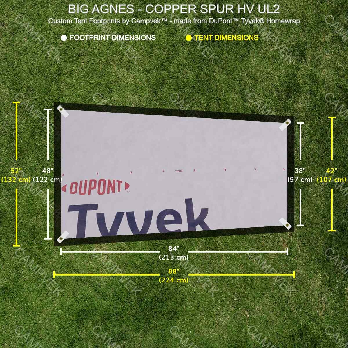 Tyvek Tent Footprint for Big Agnes Copper Spur HV UL2 Camping Shelter