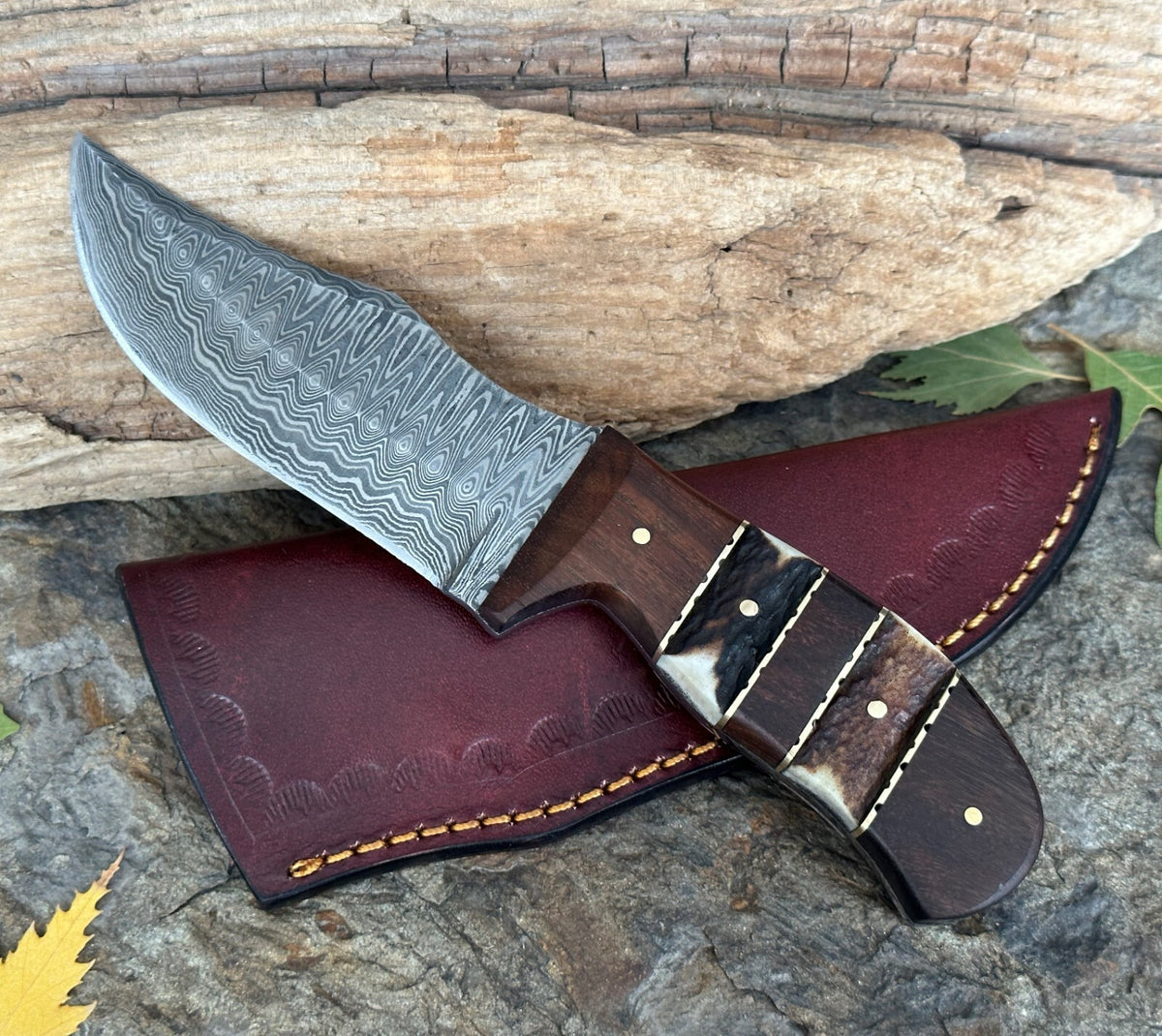 Damascus Folding Pocket Knife with Small Defects Handmade, Multiple Variants