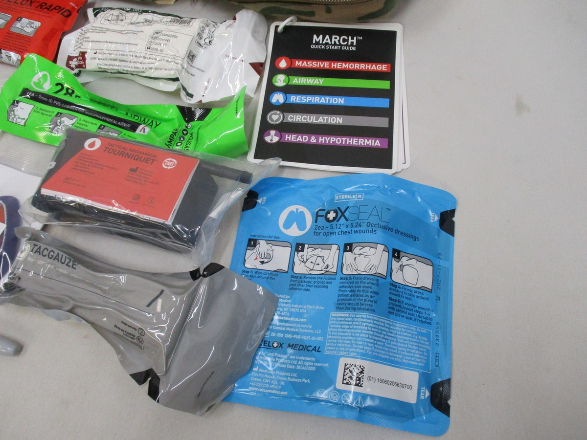 Military First Aid Kit with Trauma Supplies Tactical Bag Multicam