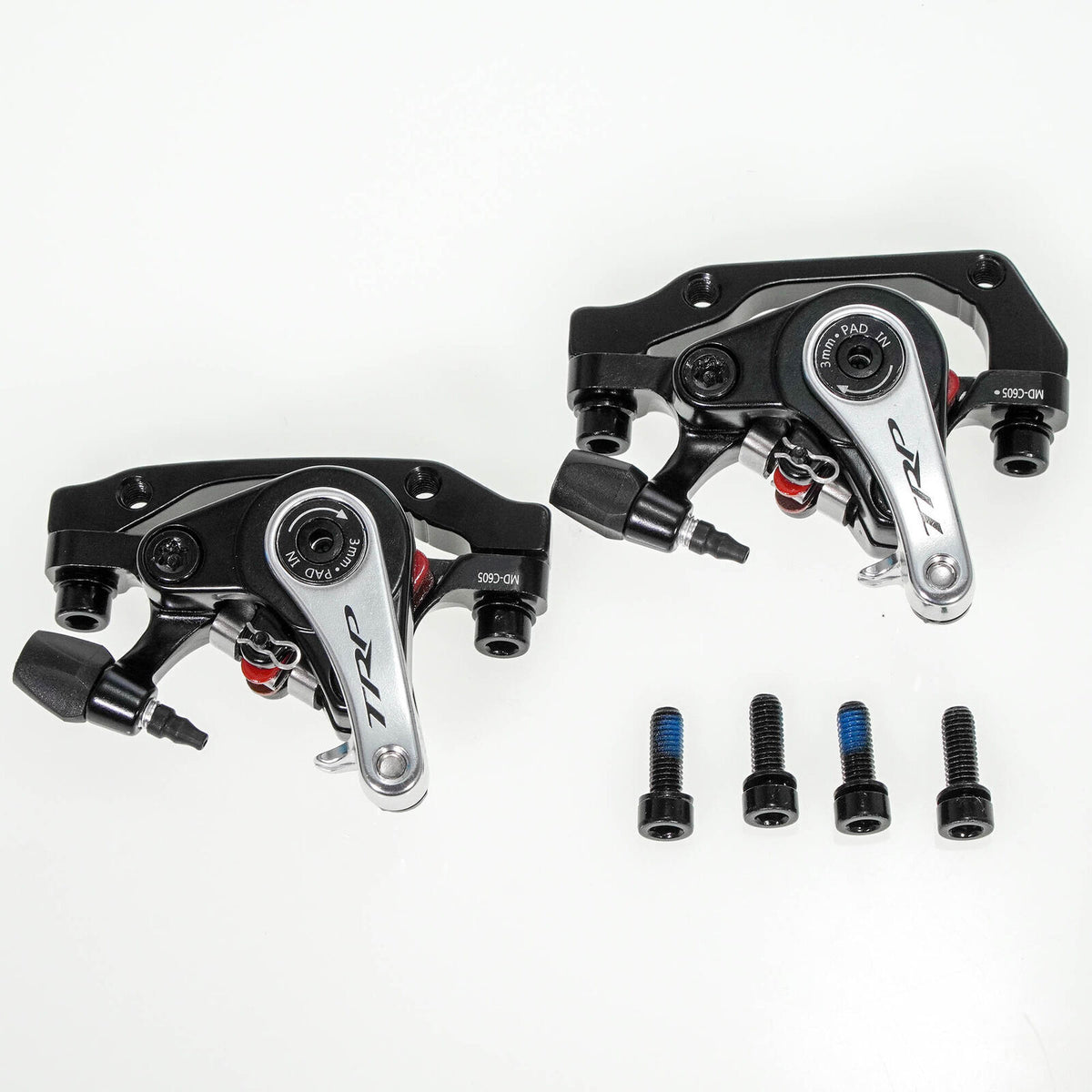 Road Bicycle Mechanical Disc Brake Caliper Pair - Front & Rear, No Rotor
