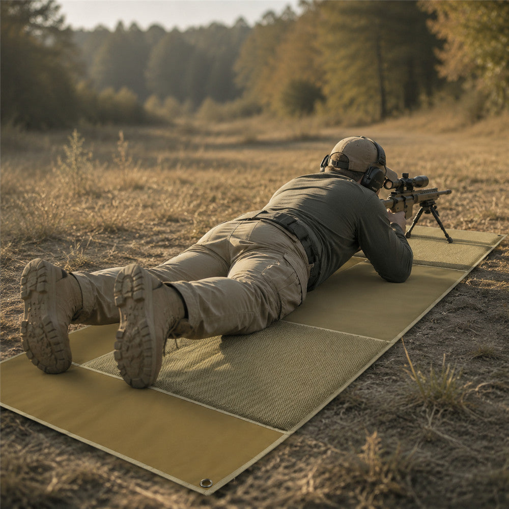 Tactical Prone Shooting Mat XL Non-Slip Roll-Up Range Accessory for Hunting and Training