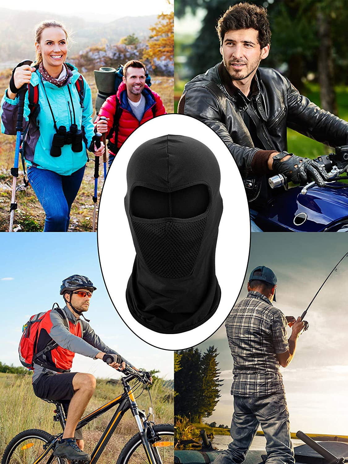 6 Pack Motorcycle Balaclava Masks for Cold Weather - Skull Design, Lightweight & Breathable