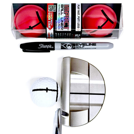 Golf Impact Ball Line Marker 3-Pack for Putting Alignment