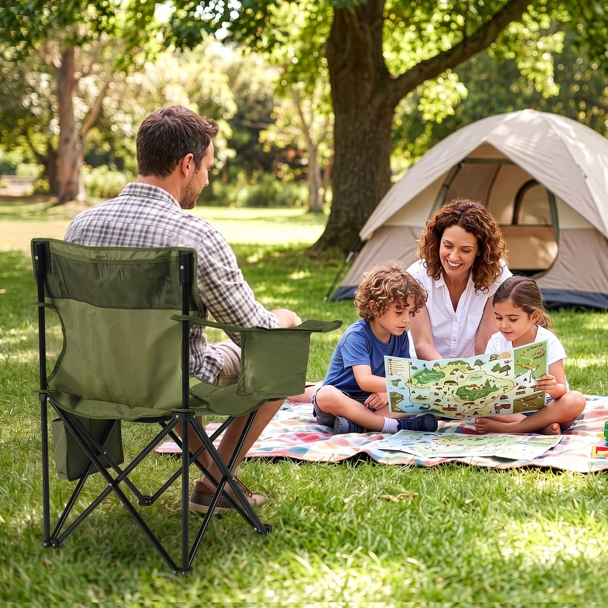 Heavy Duty Portable Camping Chair with Foldable Design for Indoor Outdoor Use