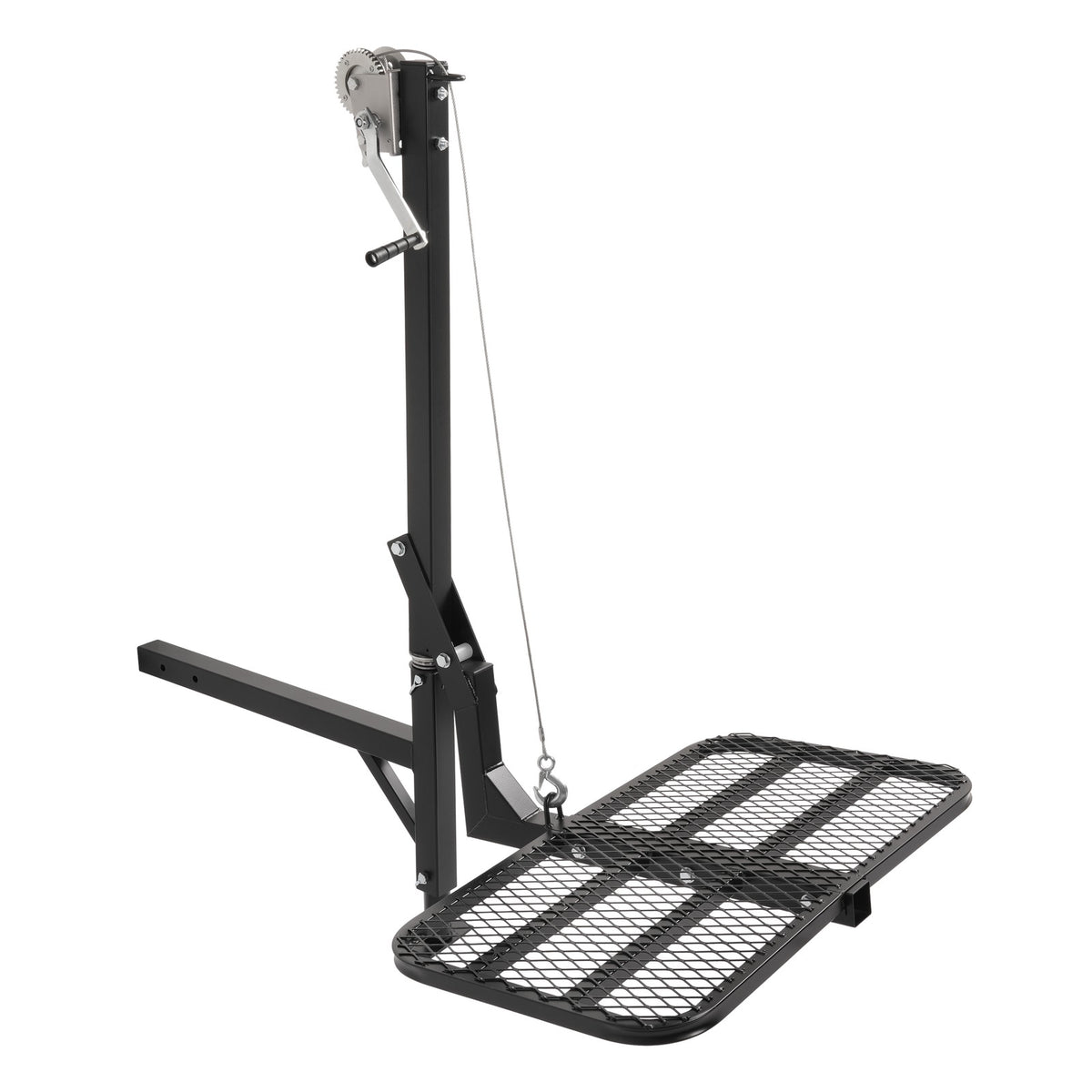 Hitch-Mounted Deer Hoist with Lift Platform 300 lb for Hunting & Game Processing