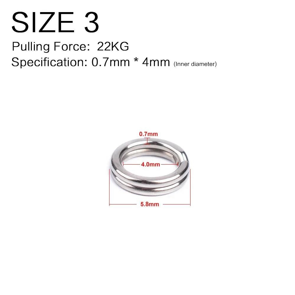 Heavy Duty Stainless Steel Fishing Split Rings 0#-12# for Crankbaits & Lures, 100Pcs