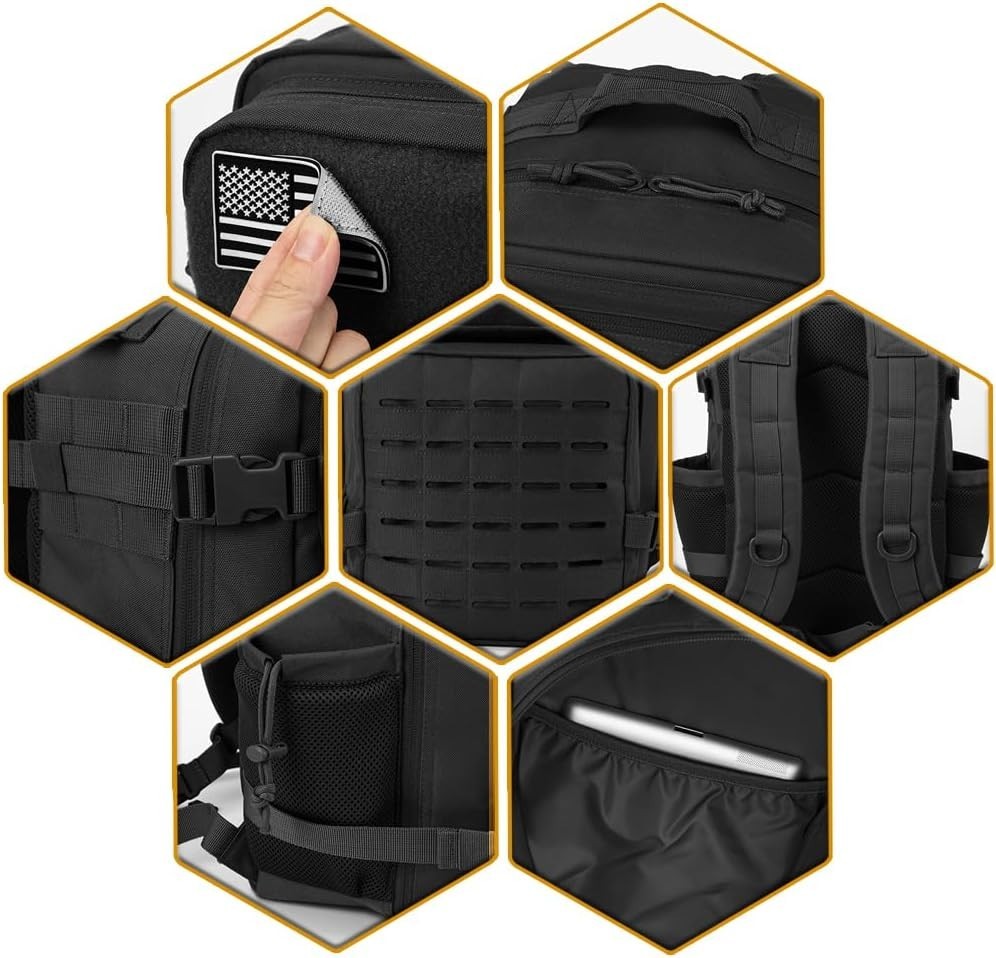 Military Tactical Backpack 25L Molle Daypack Bug Out Bag for Men