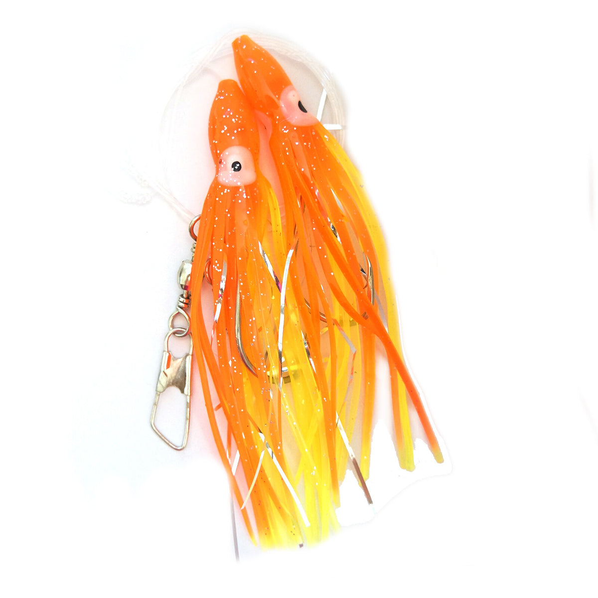 12 Pairs 4.75-Inch Squid Hoochies Fish Rig Lures for Saltwater Bass & Fish