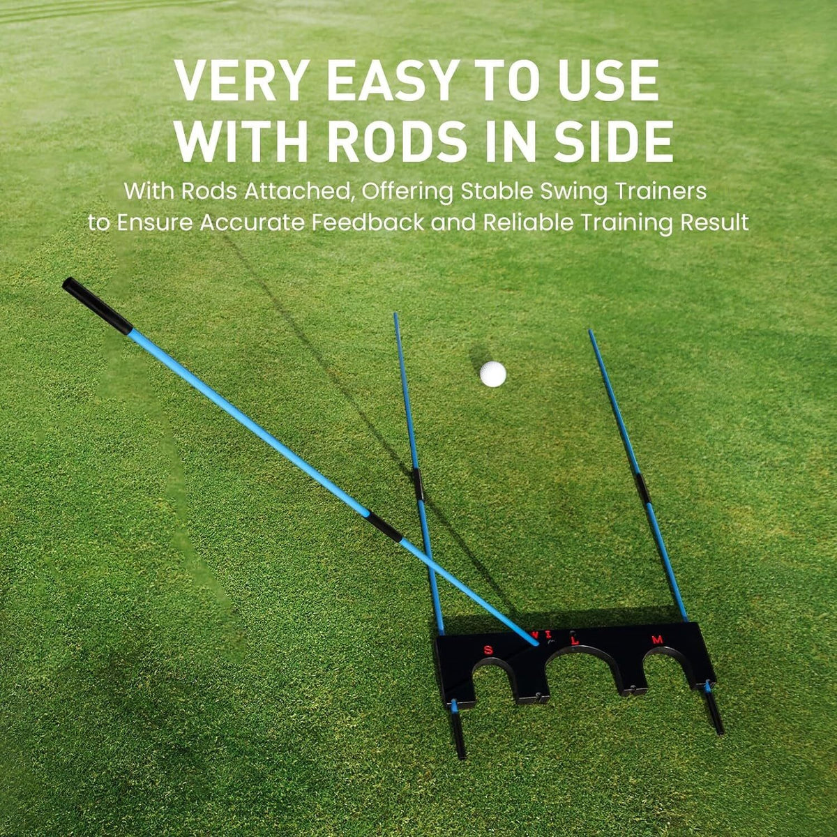 Golf Alignment Sticks Set 6 pcs Swing Plane Training Aid with Carry Bag