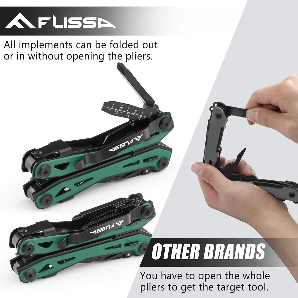 16-in-1 Multi Tool Pliers Stainless Steel EDC with Pocket Knife, Belt Clip