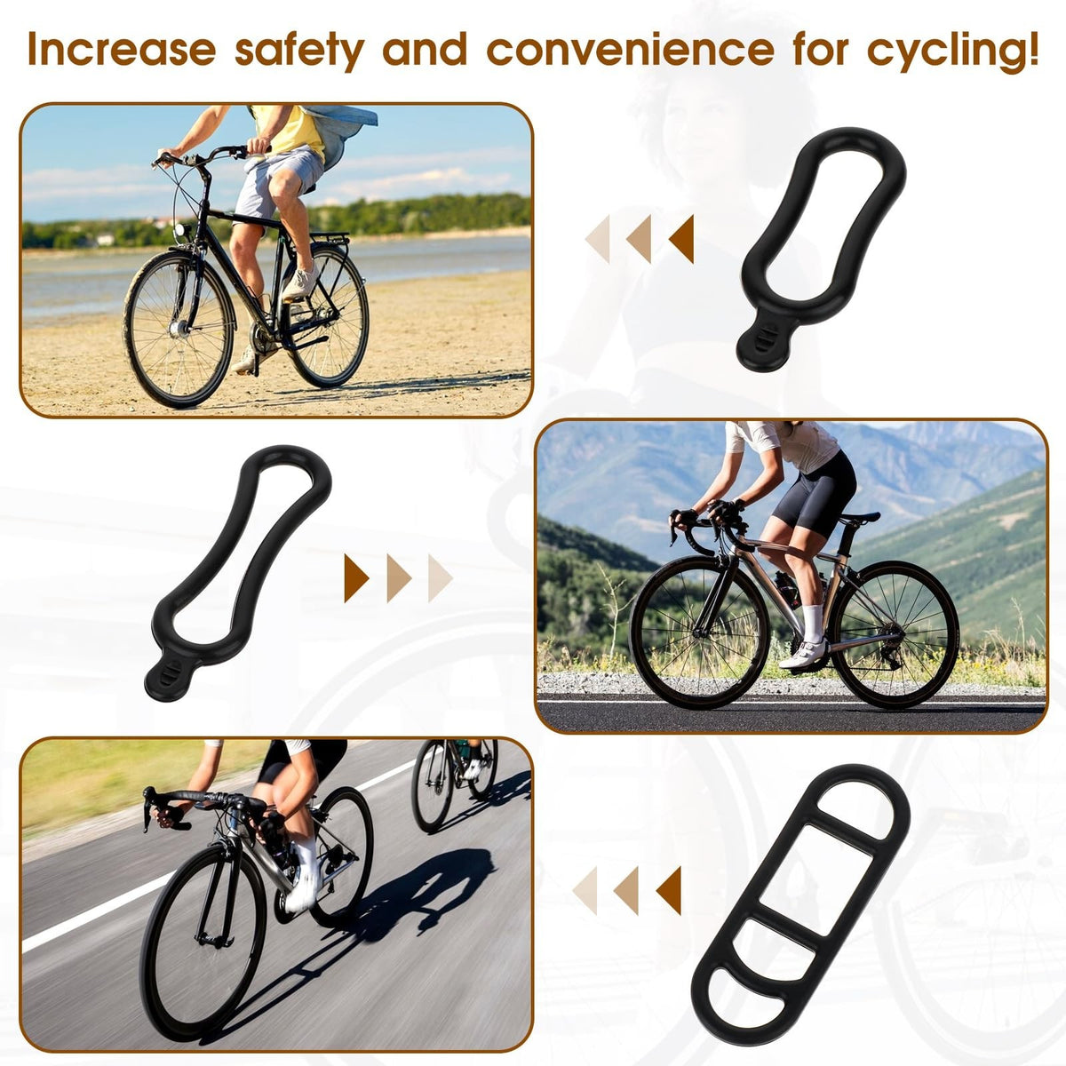 Bike Light Silicone Mount Straps - Replacement Rubber Bands for Bicycle Lights