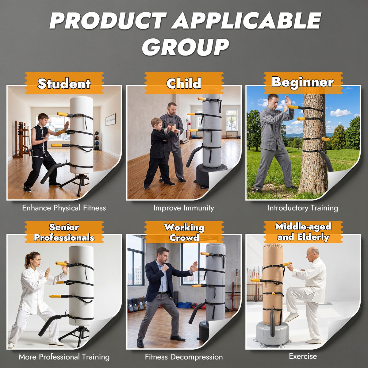 Martial Arts Dummy Arms & Leg Set for Wing Chun Training - Portable Wooden Dummy