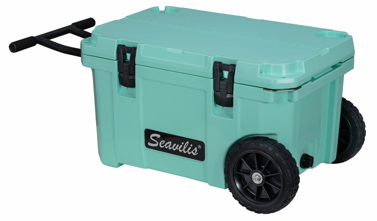 Heavy Duty 45QT Wheeled Portable Ice Cooler with Rotomolded Construction