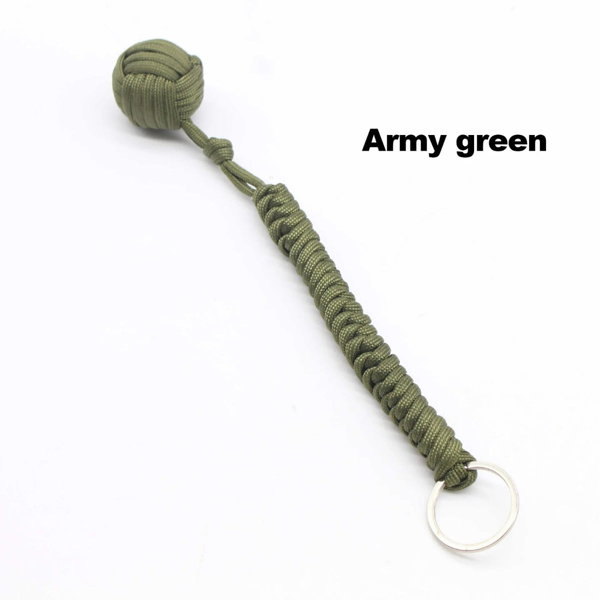 Paracord Monkey Fist Keychain Outdoor Survival Accessory with Steel Ball