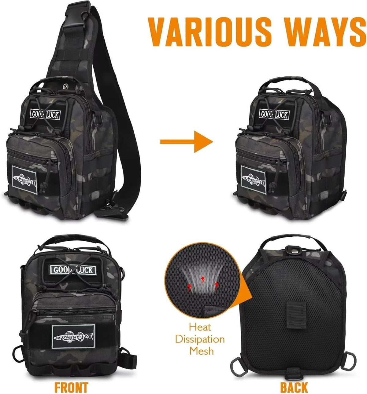 Waterproof Fishing Tackle Backpack with Multiple Compartments - Outdoor Shoulder Bag
