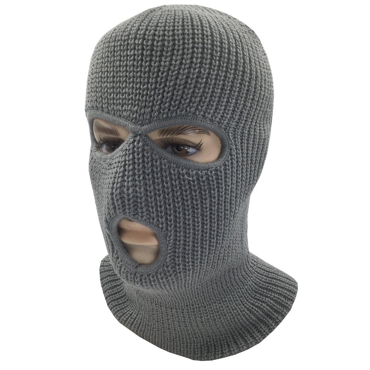 Full Face Ski Mask Winter Balaclava Hat Tactical 3 Hole Knitted Mask