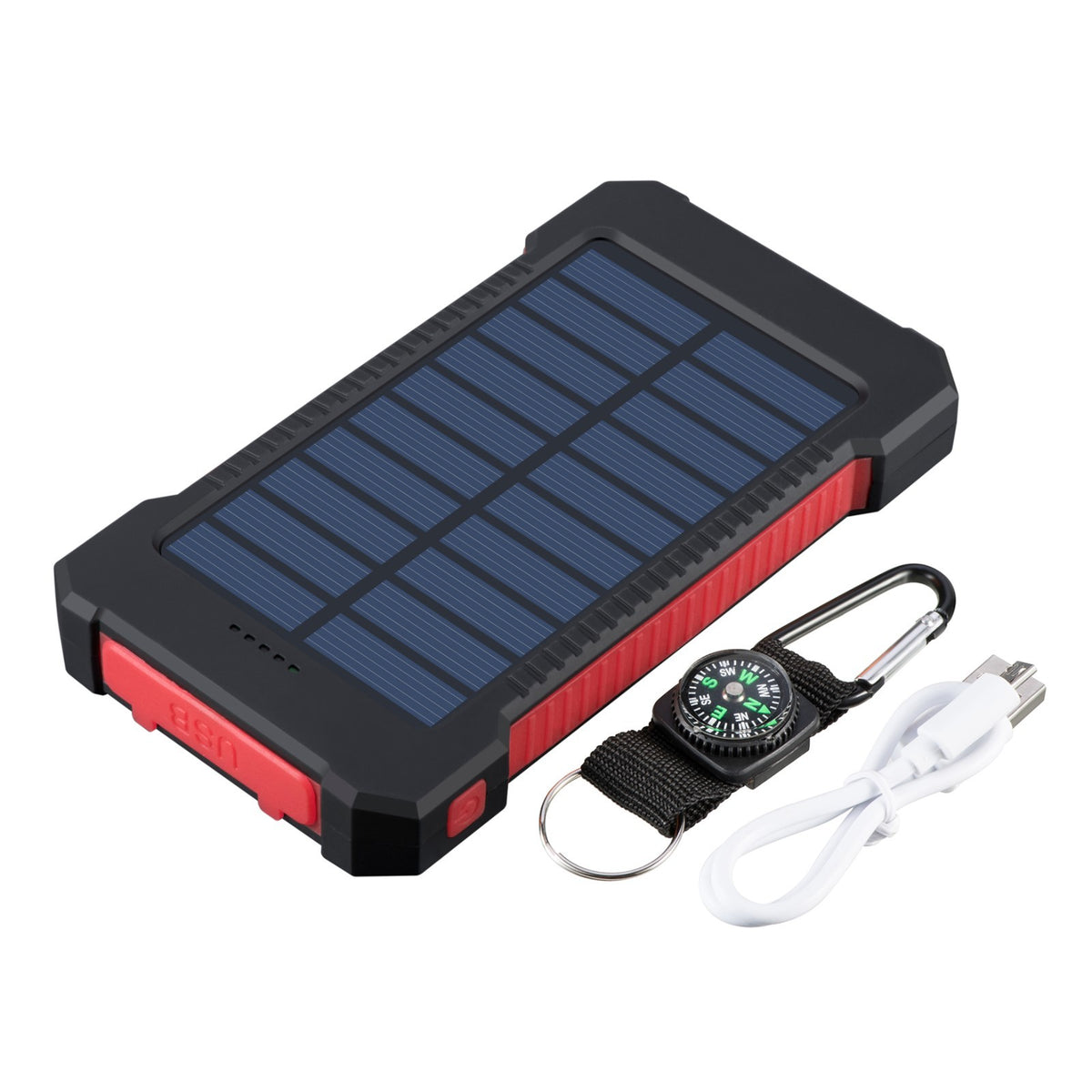 10,000mAh Solar Power Bank with Dual USB Ports Portable Emergency Charger