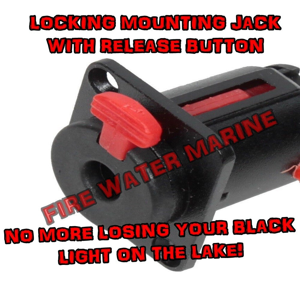 Marine UV Black Light Mounting Jack - Aluminum Locking Socket for 1/4" Phone Plug