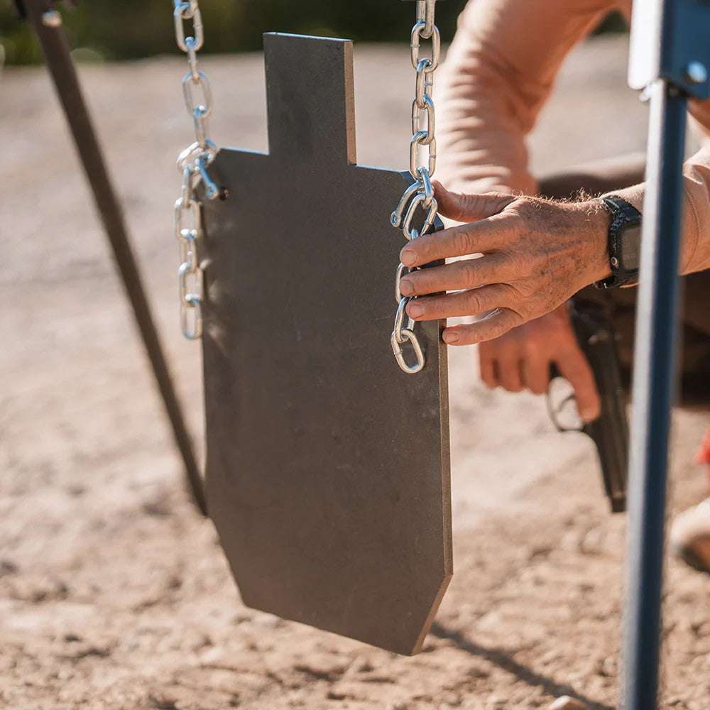 AR500 Steel Gong Target Stand - Adjustable Shooting Range Stand with Chains