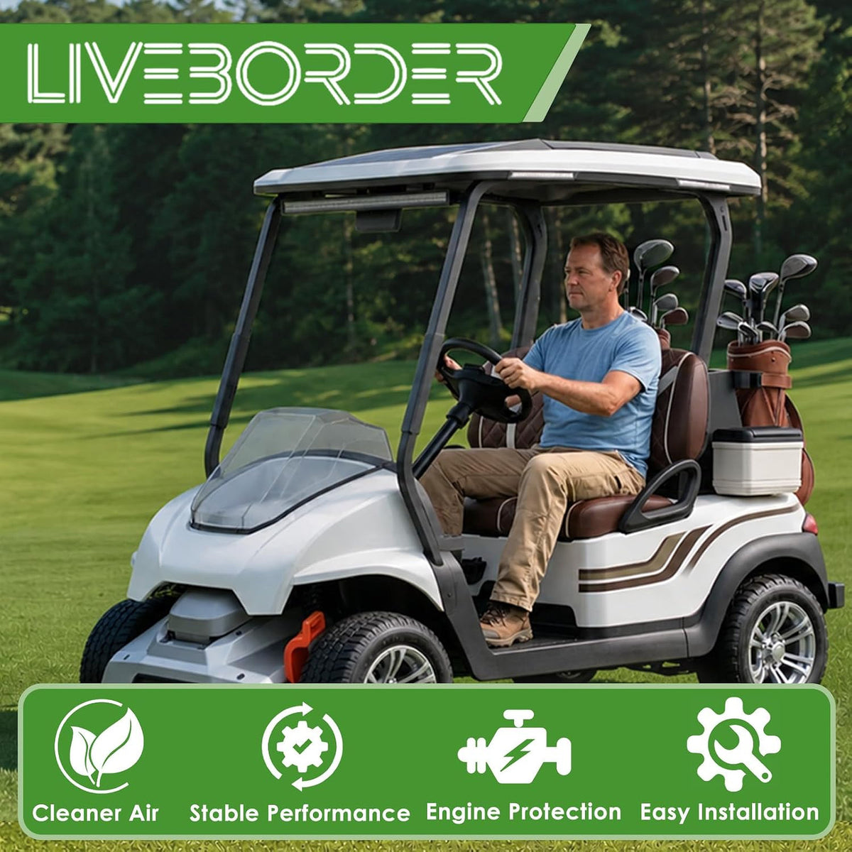 Golf Cart Air Filter for EZGO Marathon & Club Car DS Gas Models