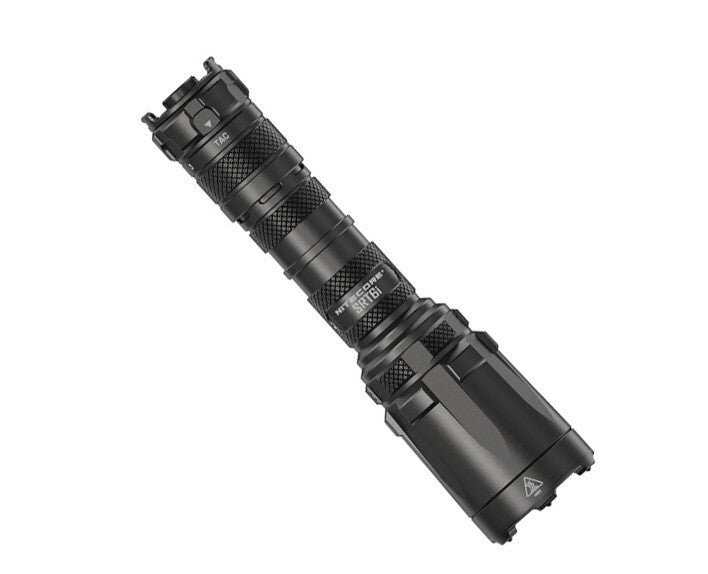Rechargeable LED Tactical Flashlight with Clip - Black Aluminum, 2100 Lumens