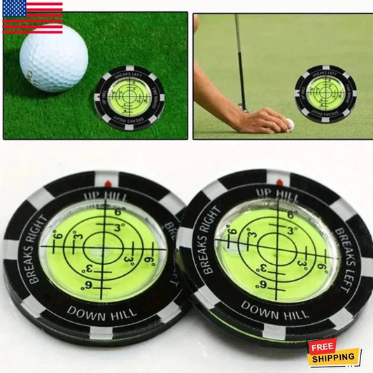 Golf Green Reader & Ball Marker with Bubble Level - Putting Alignment Tool