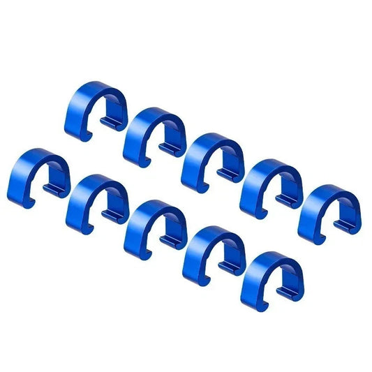 Aluminum Alloy Bike Brake Cable Housing Clips - Set of 10, Color Options