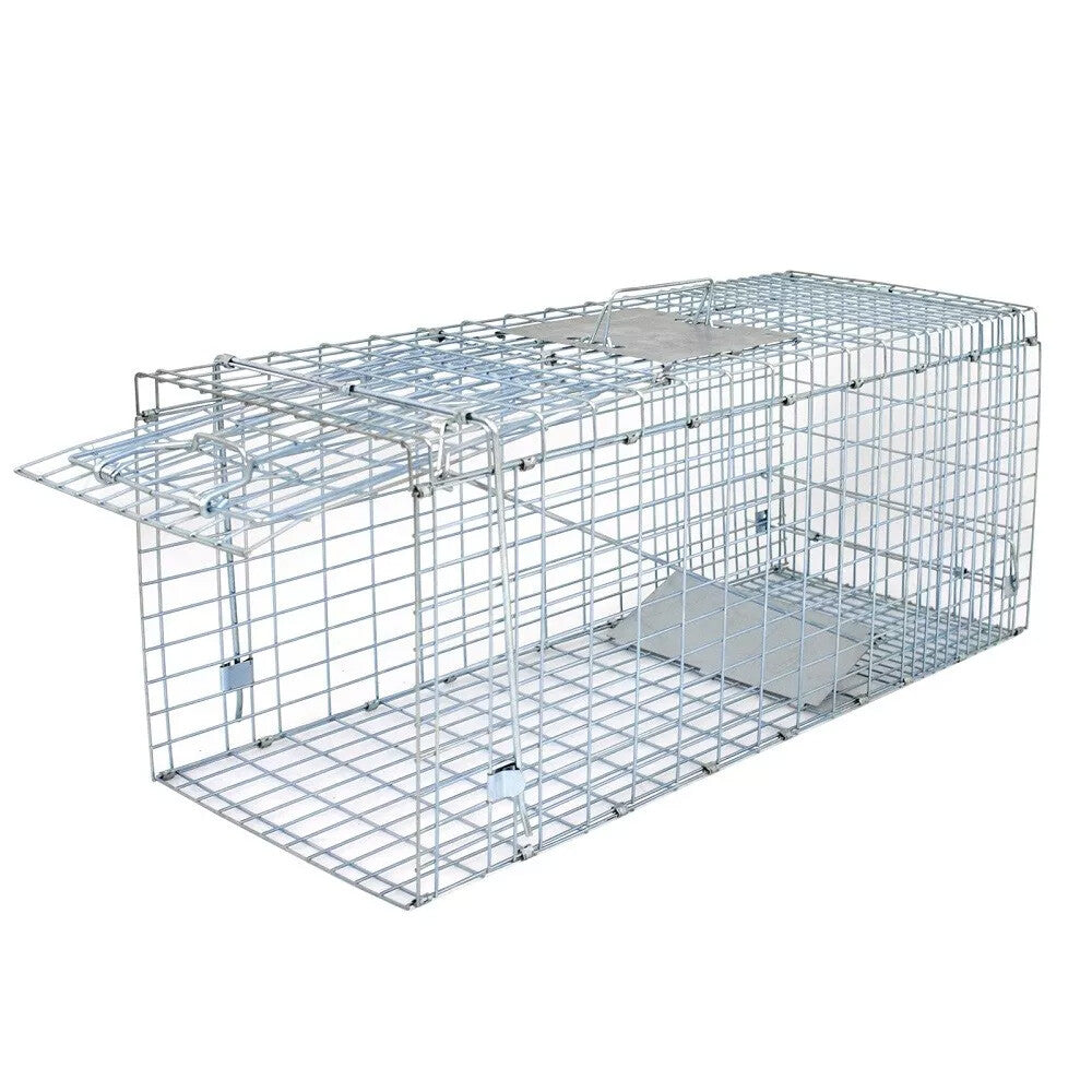 24-Inch Humane Live Animal Trap Cage for Small Animals, Raccoons, Foxes