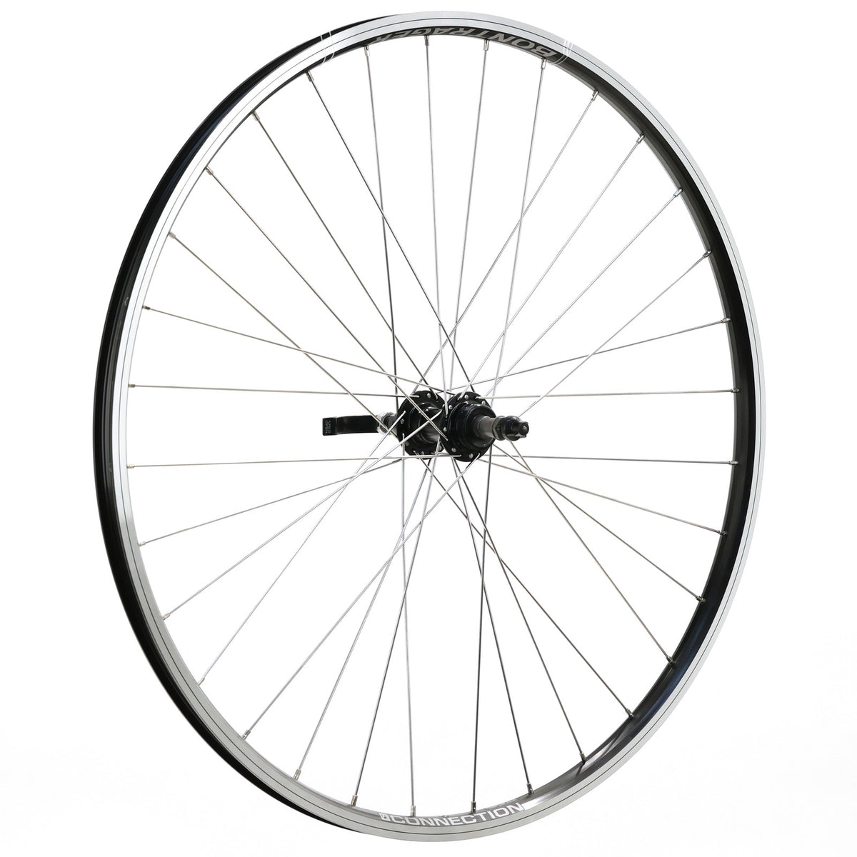 700c Bicycle Rear Wheel - Double Wall Aluminum Rim, Quick-Release, 135mm Spacing
