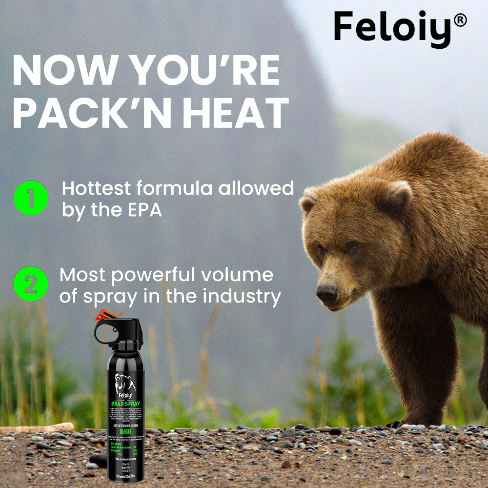 30 Ft Bear Deterrent Spray 11oz with Glow Safety Wedge for Camping & Hiking