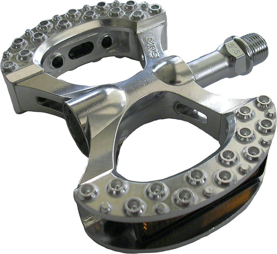 Bike Platform Pedals 9/16 Inch Alloy Aluminum Sealed Bearing Grip Cage Silver