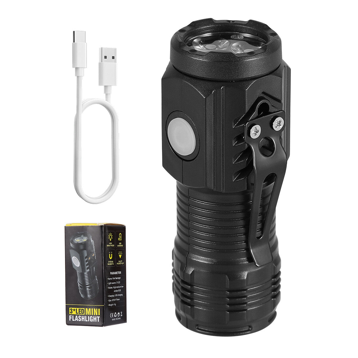 Mini Waterproof LED Flashlight Set for Outdoor Camping Travel