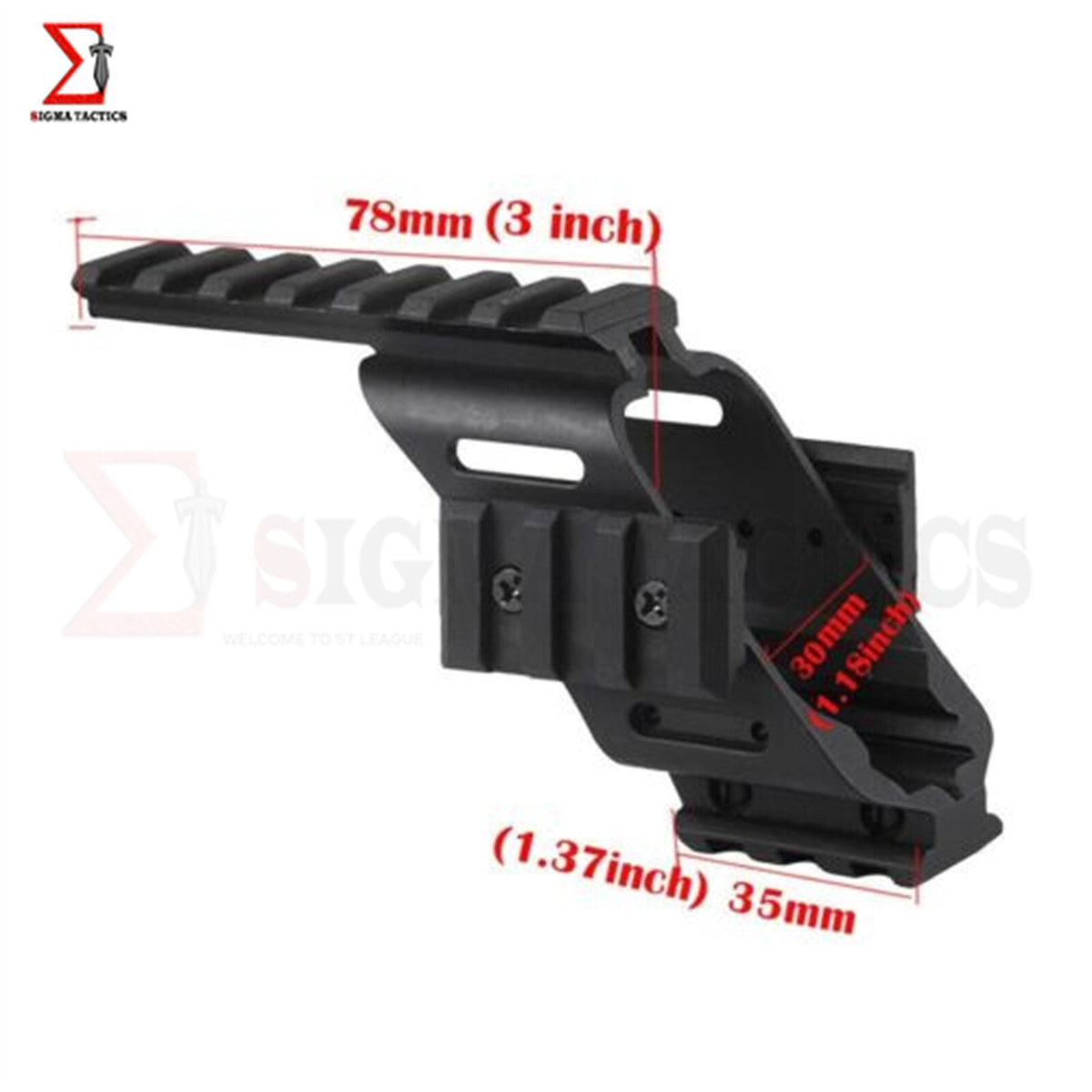 Universal Pistol with Laser Flashlight Rail for Glocks & Handguns Black