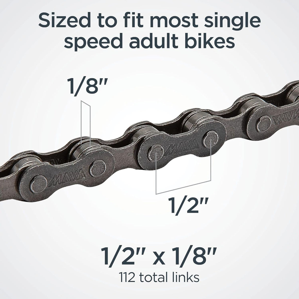 Heavy-Duty Bicycle Chain - 112 Links, Fits Derailleur & Single Speed Bikes
