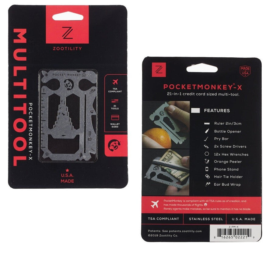 Stainless Steel Multi Tool Wallet Card with 21 Functions - Compact & TSA Compliant