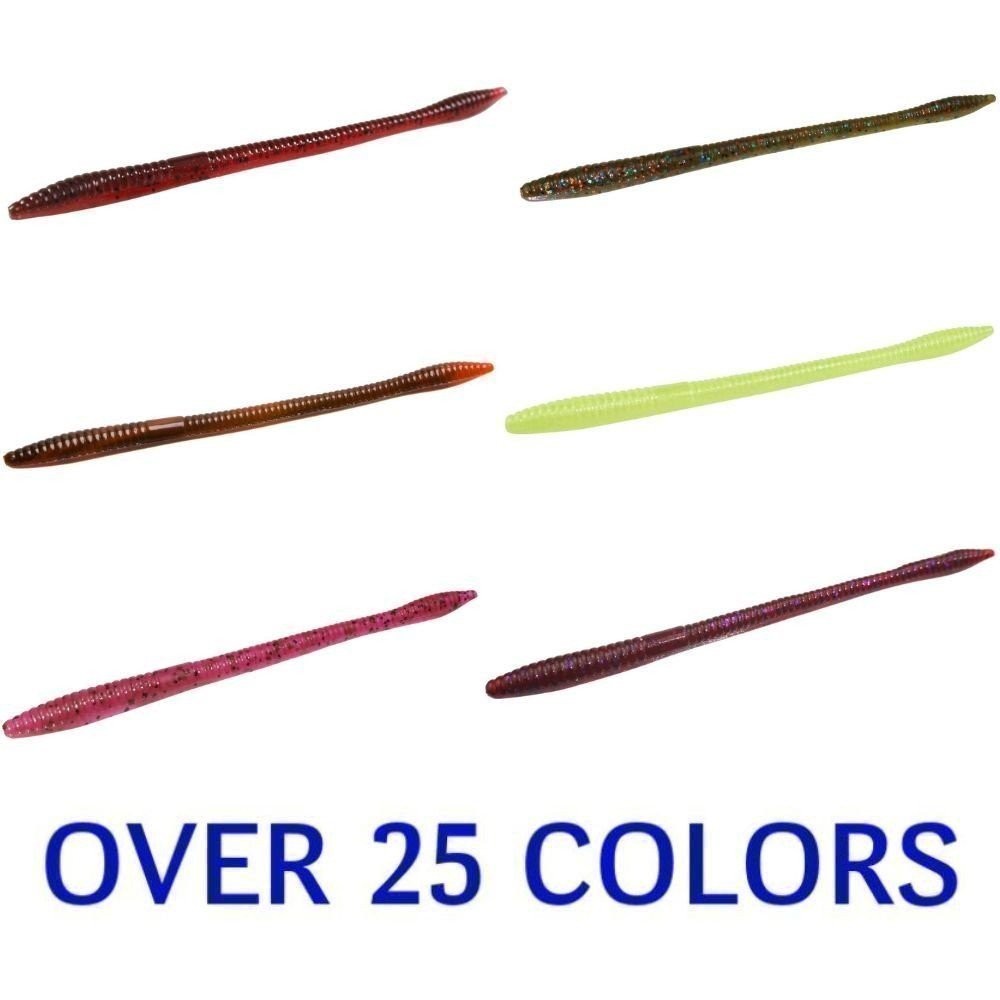Soft Plastic Worm Bait for Fishing - 6.5 Inch, 20-Pack