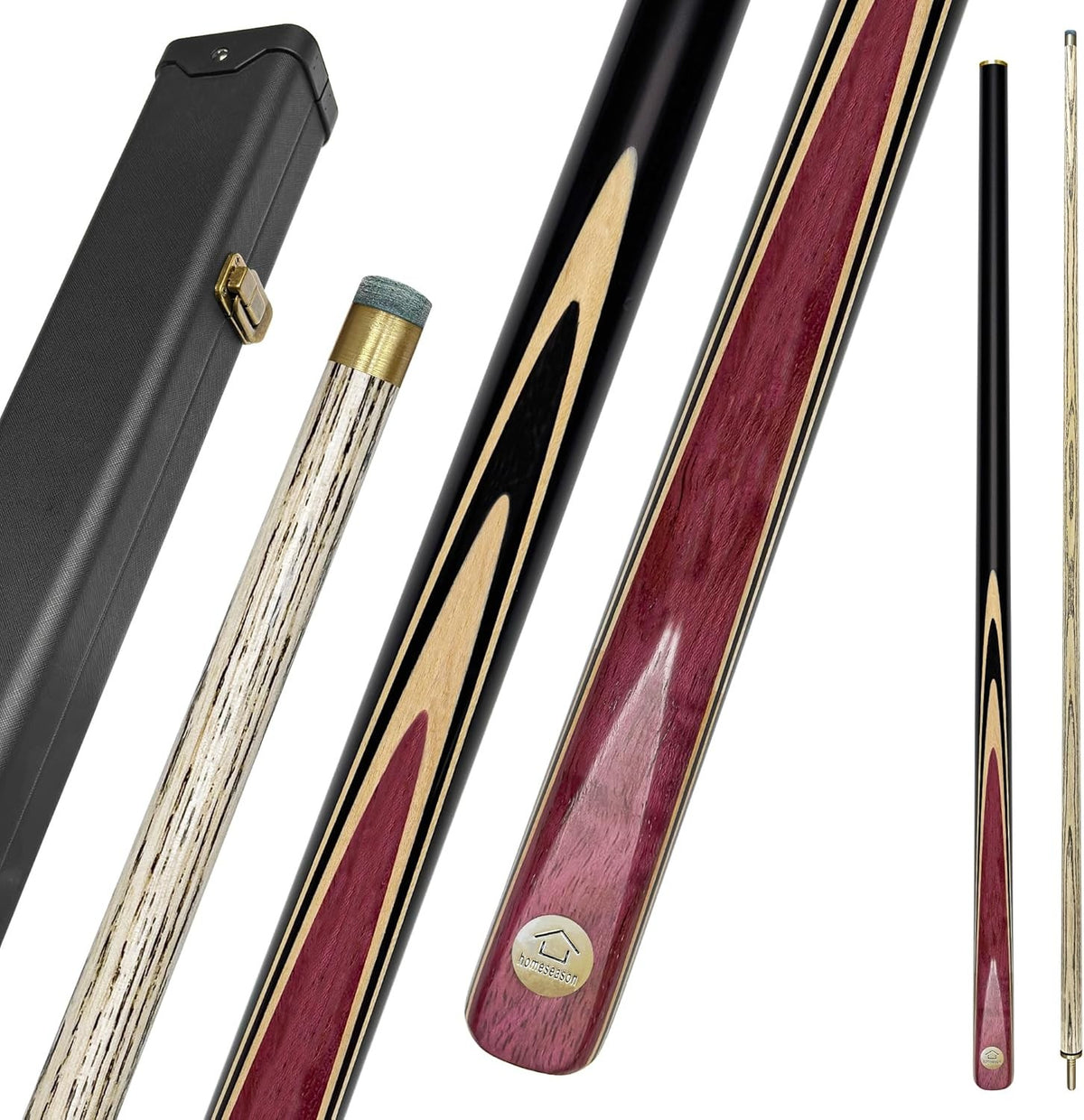 57" Snooker Pool Cue Stick 19oz with 9.5mm Tip & Leather Case