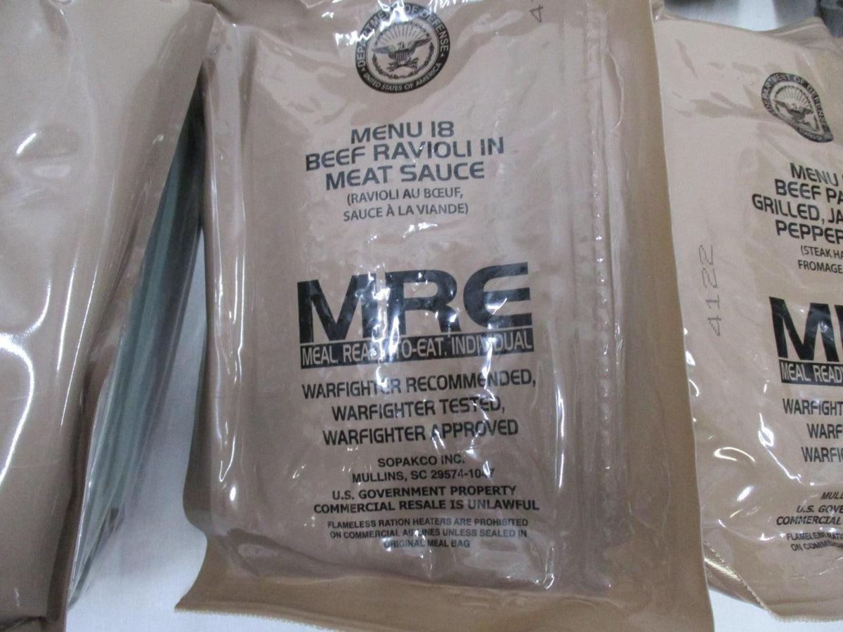 Genuine US Military MRE Meal - Ready-to-Eat, Shelf-Stable, Multiple Flavors